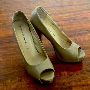 Beige cream high heel woman’s shoes